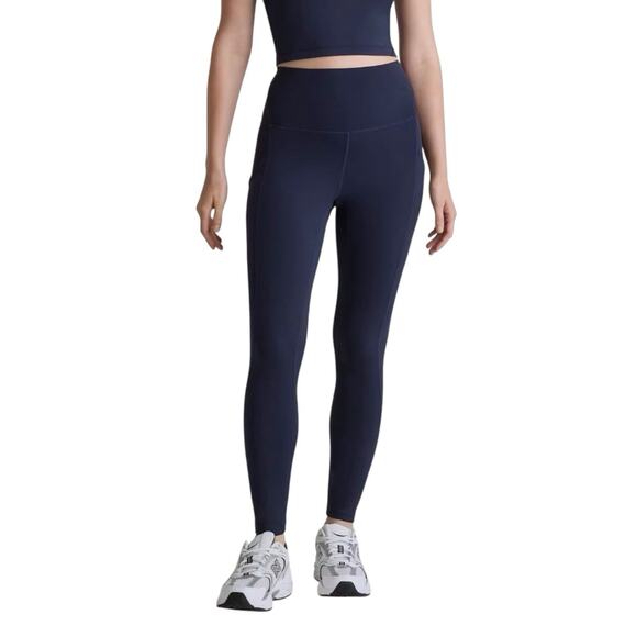 Quince Womens Ultra Form High Rise Pocket Leggings Navy Medium 26" Inseam - Picture 1 of 5